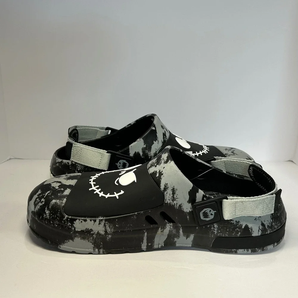 Disney Nightmare Before Christmas Jack Skellington Clogs Gray Black Mens 11 NEW